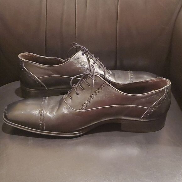 SOLD!!! MEZLAN Men's Black Leather Cap Toe Shoes - Size 13 - Picture 3 of 12
